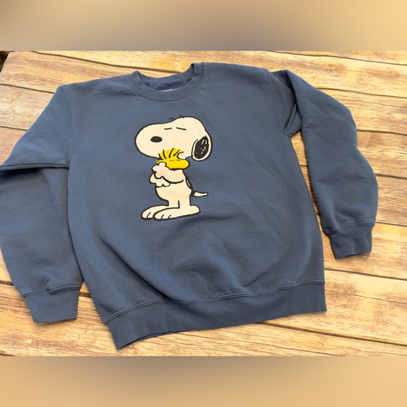 Peanuts Tops - Peanuts Blue Sweater with Snoopy Design